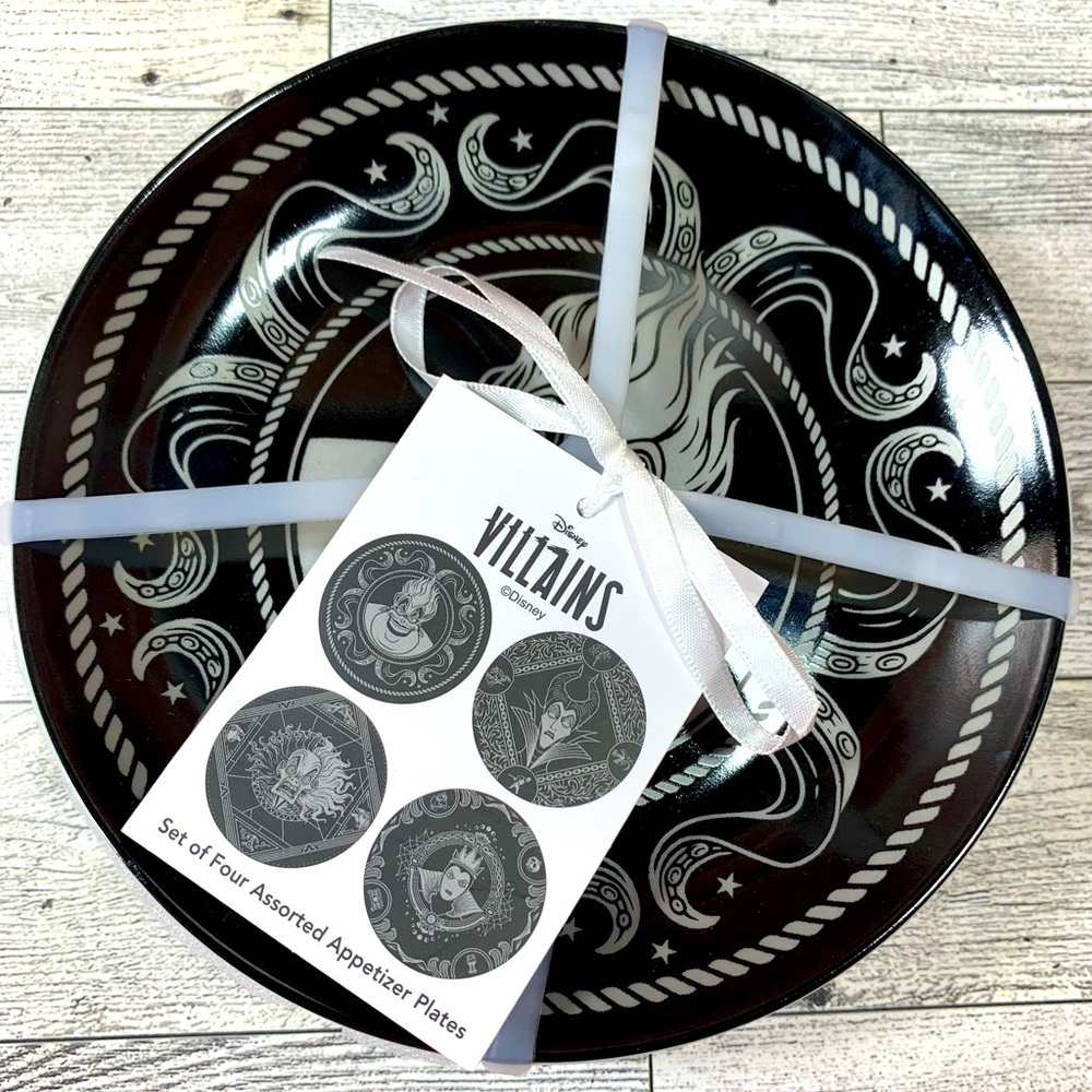 Disney Villains Appetizer Plates URSULA CRUELLA EVIL QUEEN MALEFICENT NEW